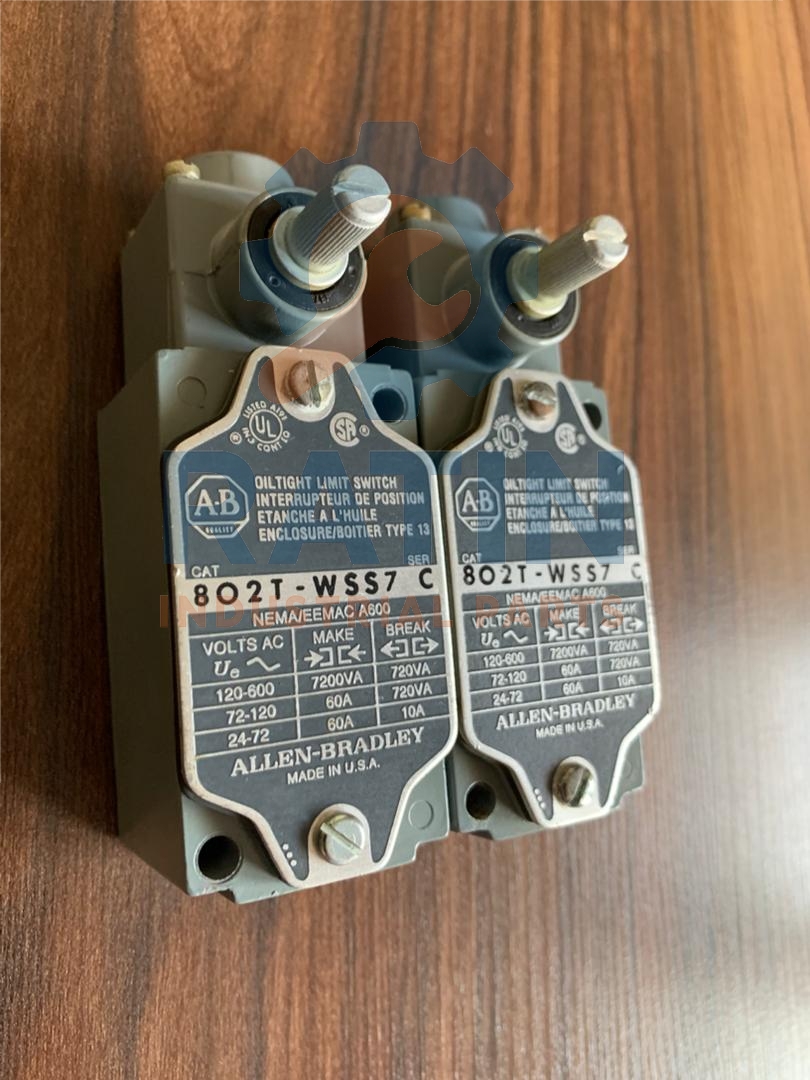 802T-WSS7 - Standard Limit Switch,Full Sw Head & Body,Standard Non Plug In,2 Circuits,Cat Whisker,Push Accuation,Standard Mounting,5.34",Wobble Stick,Nylon,500